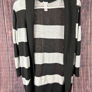 Striped Black and Gray Women's Sweater